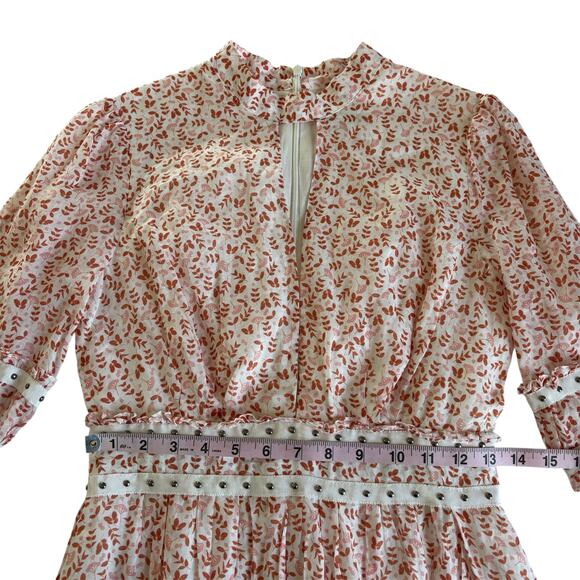 Stevie May Byrdie Floral Print Mini Dress Women’s Size XS Orange/Pink/White - Picture 6 of 11